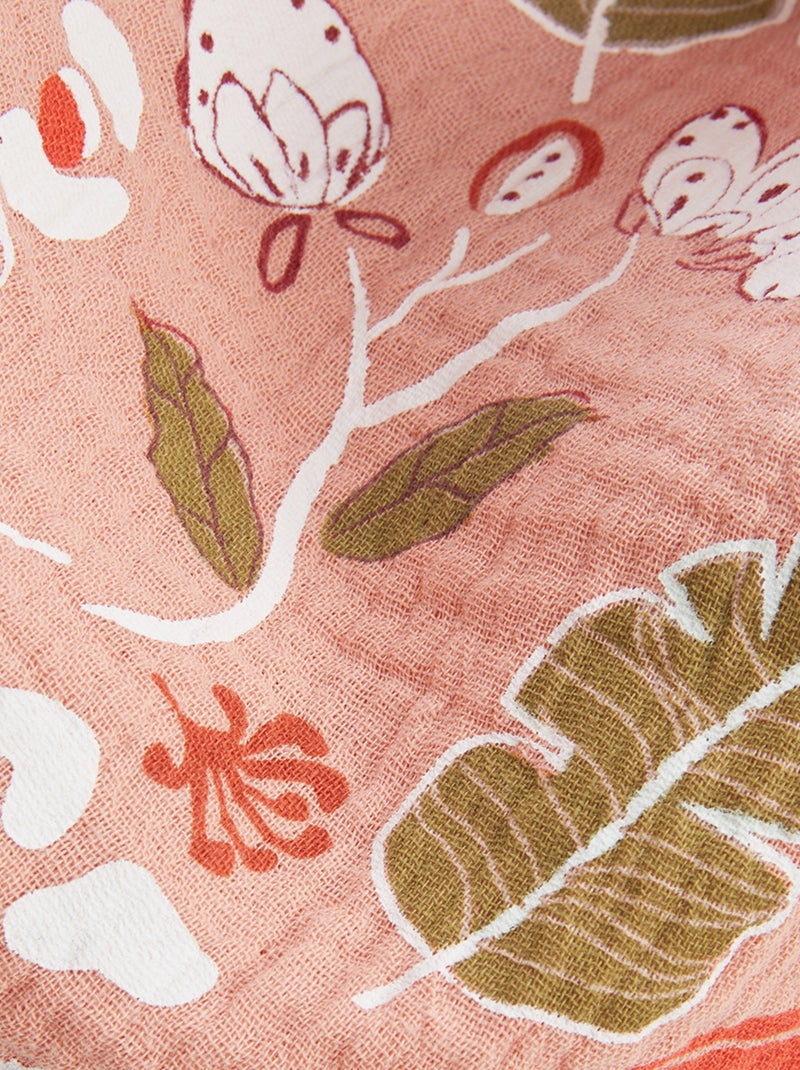 Mindanao katoenen gaas sjaal, 100 x 100 cm Roze - Kiabi