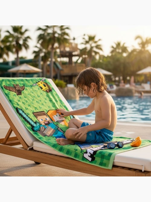 Minecraft - strandhanddoek voor kinderen - Kiabi Minecraft - strandhanddoek voor kinderen - Kiabi
