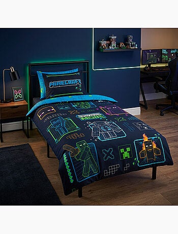 Minecraft survival mode dekbedovertrek 140x200 cm + kussensloop 63x63
