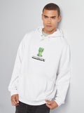 Minecraft-sweater met capuchon wit - Kiabi