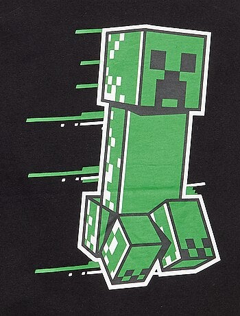 Minecraft T-shirt met prints en contrasterende mouwen