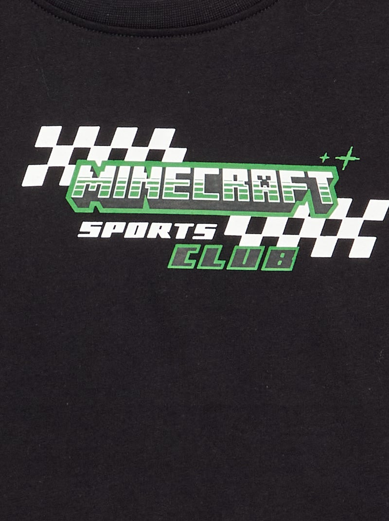 Minecraft T-shirt met prints en contrasterende mouwen Zwart - Kiabi