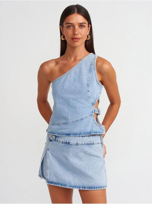 Mini a-lijn rok van katoen denim dilvin - Kiabi