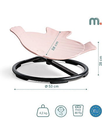 Mini carrousel enfant siege sensoriel rotatif poisson mamabrum, charge 80kg