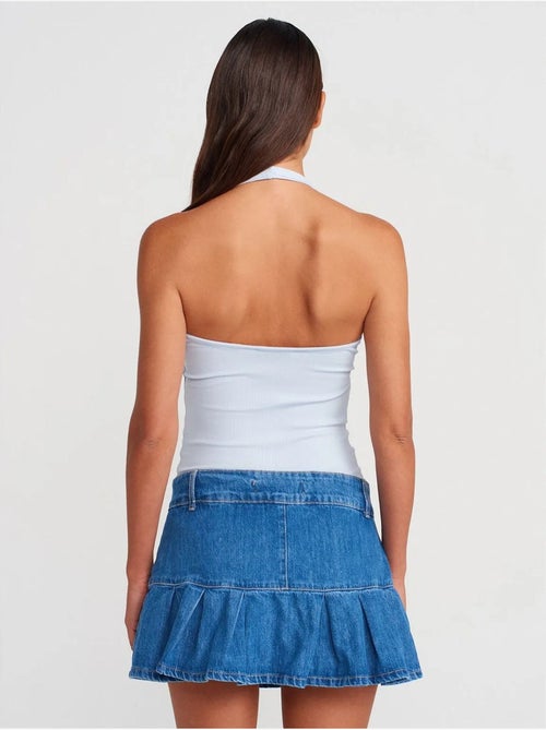 Mini denim skaterrok met middelhoge taille dilvin - Kiabi