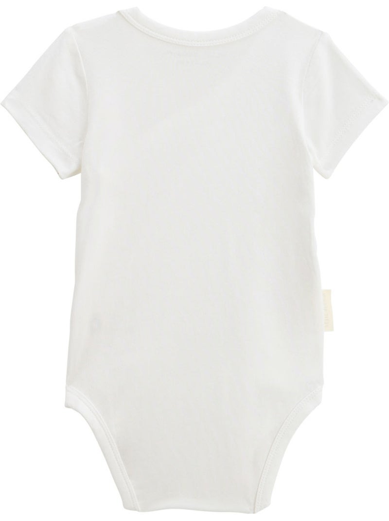 Mini dream 3-pack babyrompertjes met korte mouwen en overslagopening Ecru - Kiabi