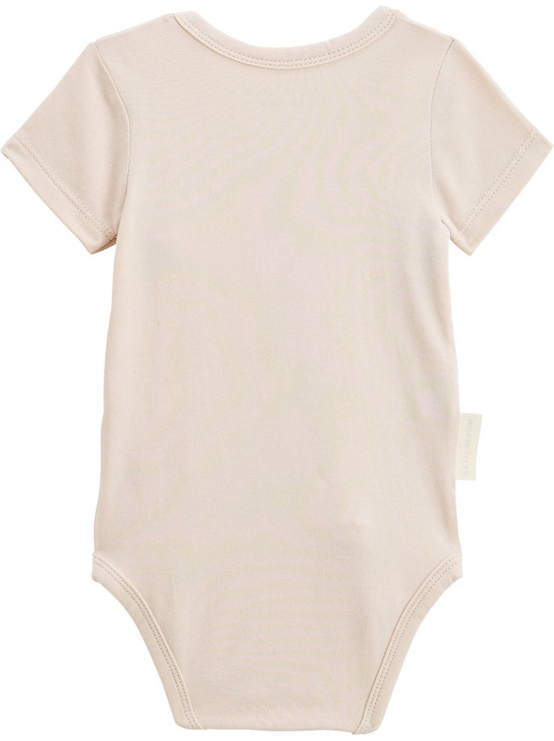 Mini dream 3-pack babyrompertjes met korte mouwen en overslagopening Ecru - Kiabi