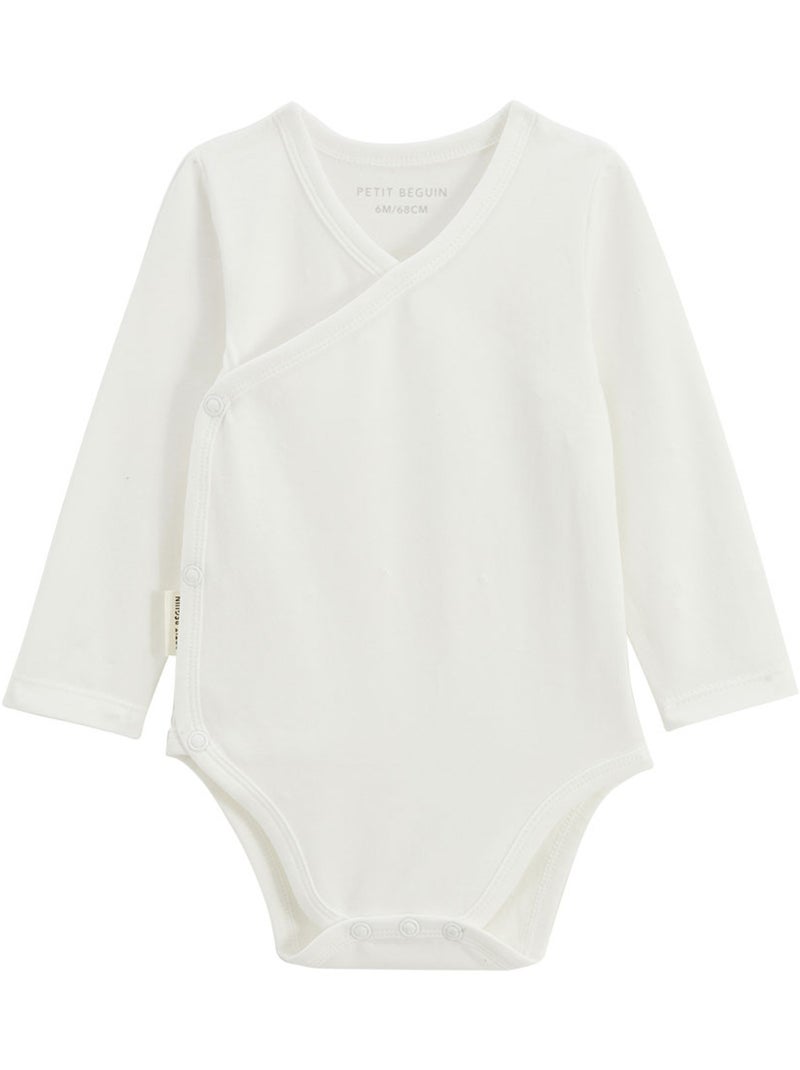 Mini Dream 5-pack babyrompertjes met lange mouwen en overslagopening Ecru - Kiabi