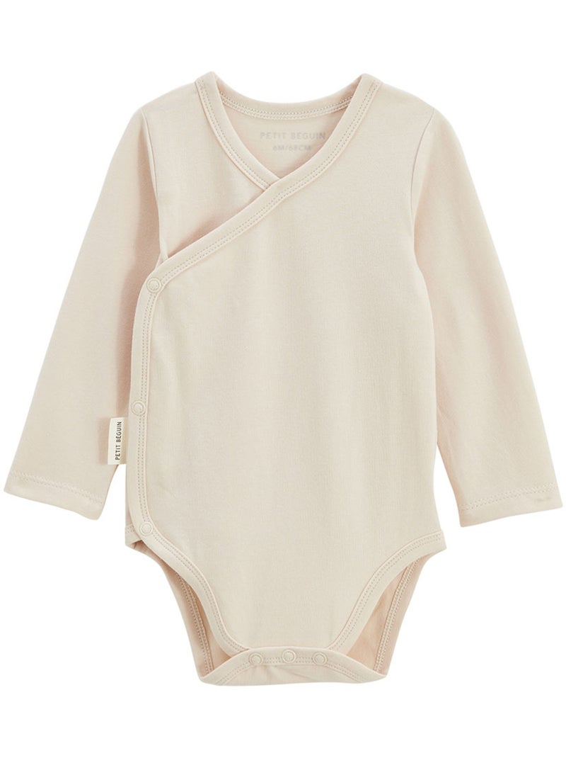 Mini Dream 5-pack babyrompertjes met lange mouwen en overslagopening Ecru - Kiabi
