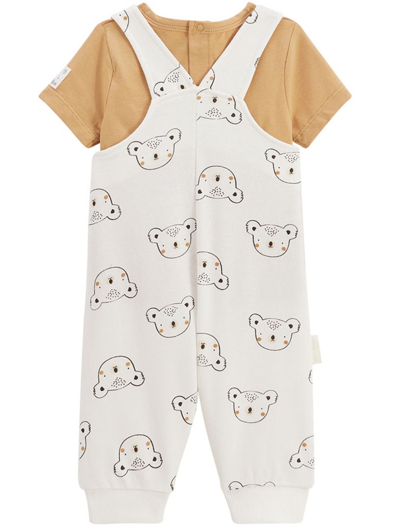 Mini Dream baby tuinbroek en t-shirt set Ecru - Kiabi