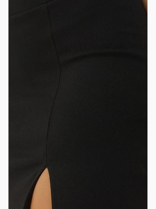 Mini-jupe à taille élastique avec fente hiccup - Kiabi