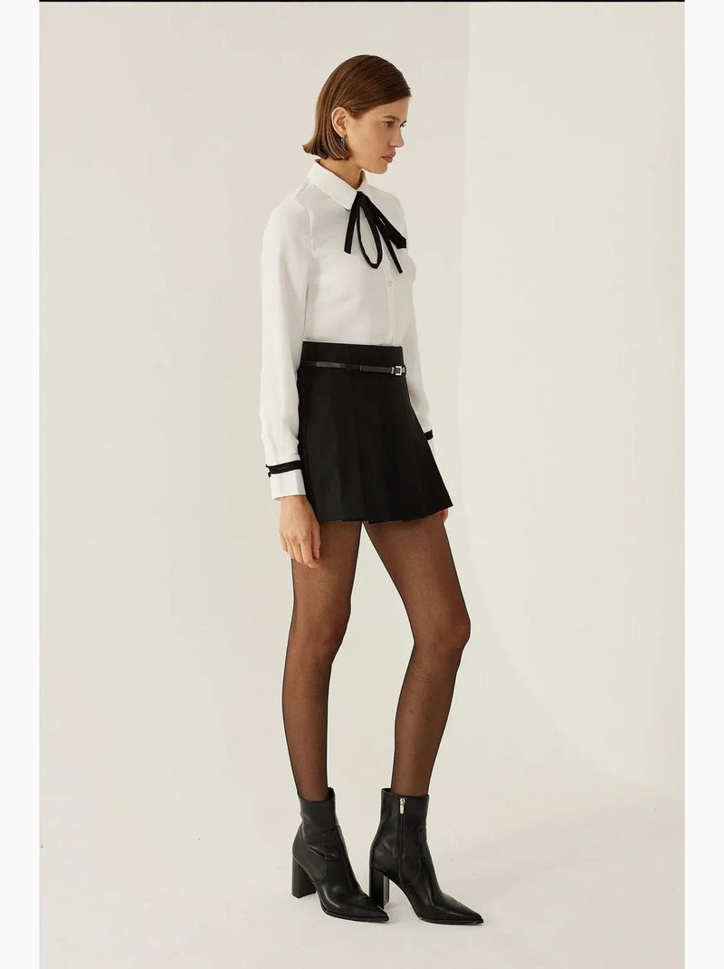 Mini-jupe ceinturée hiccup Noir - Kiabi