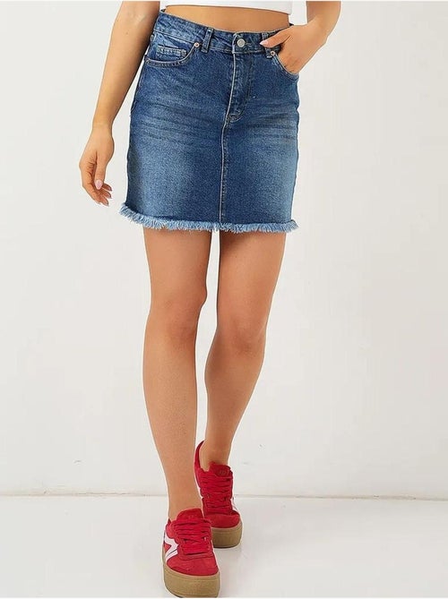 Mini-jupe en jean à franges bdart - Kiabi