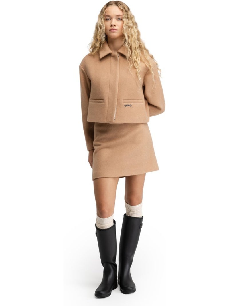 Mini-jupe en laine femme femme tivoli-w sand Beige - Kiabi
