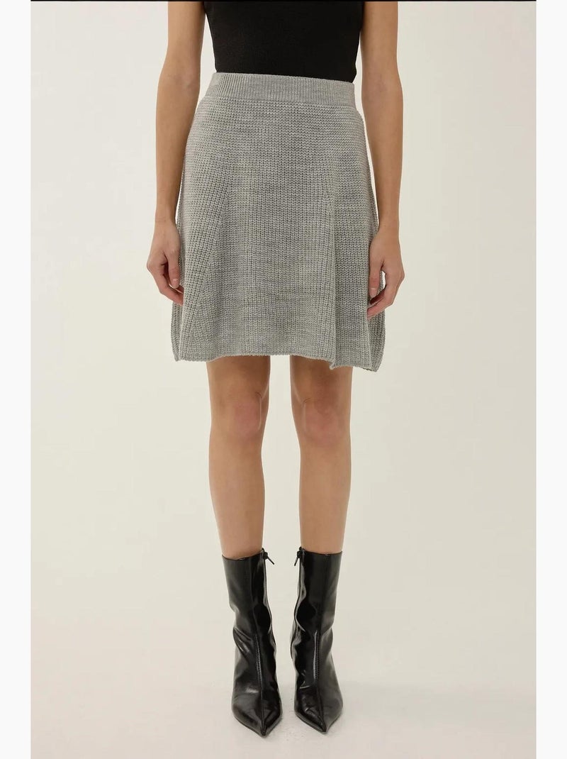 Mini-jupe en tricot hiccup Gris - Kiabi
