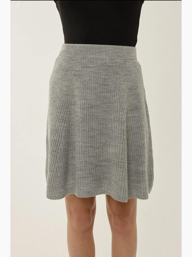 Mini-jupe en tricot hiccup Gris - Kiabi