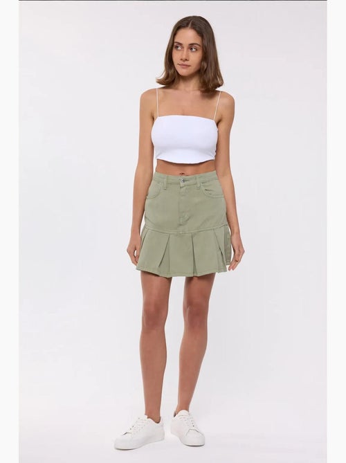 Mini-jupe plissée taille haute hiccup - Kiabi