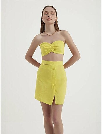 Mini-jupe taille haute avec boutons latéraux hiccup