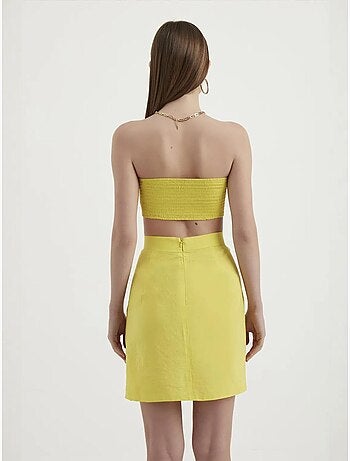 Mini-jupe taille haute avec boutons latéraux hiccup
