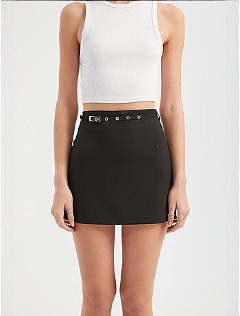 Mini-jupe taille haute avec détail ceinture hiccup