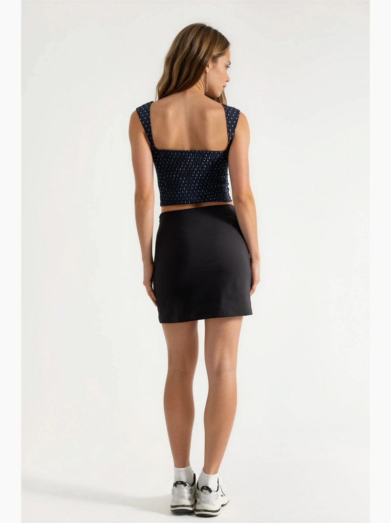 Mini-jupe taille haute avec fermeture éclair hiccup Noir - Kiabi