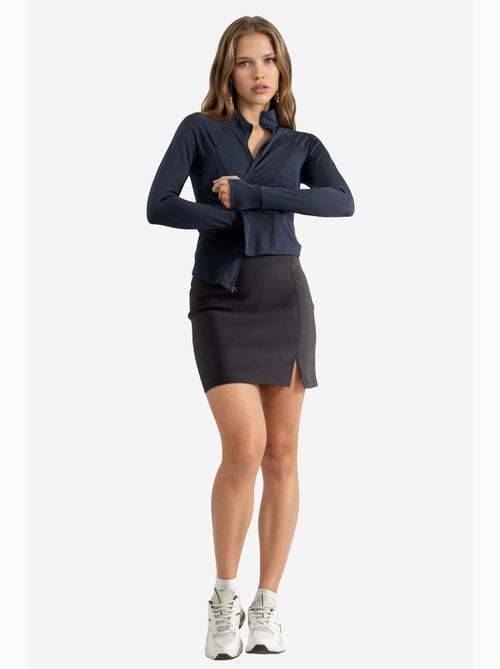 Mini-jupe taille haute avec fermeture éclair hiccup - Kiabi Mini-jupe taille haute avec fermeture éclair hiccup - Kiabi