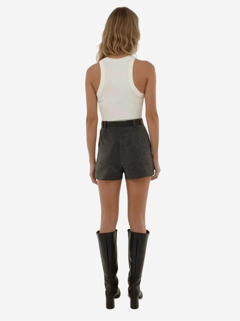 Mini-jupe taille haute Gris - Kiabi