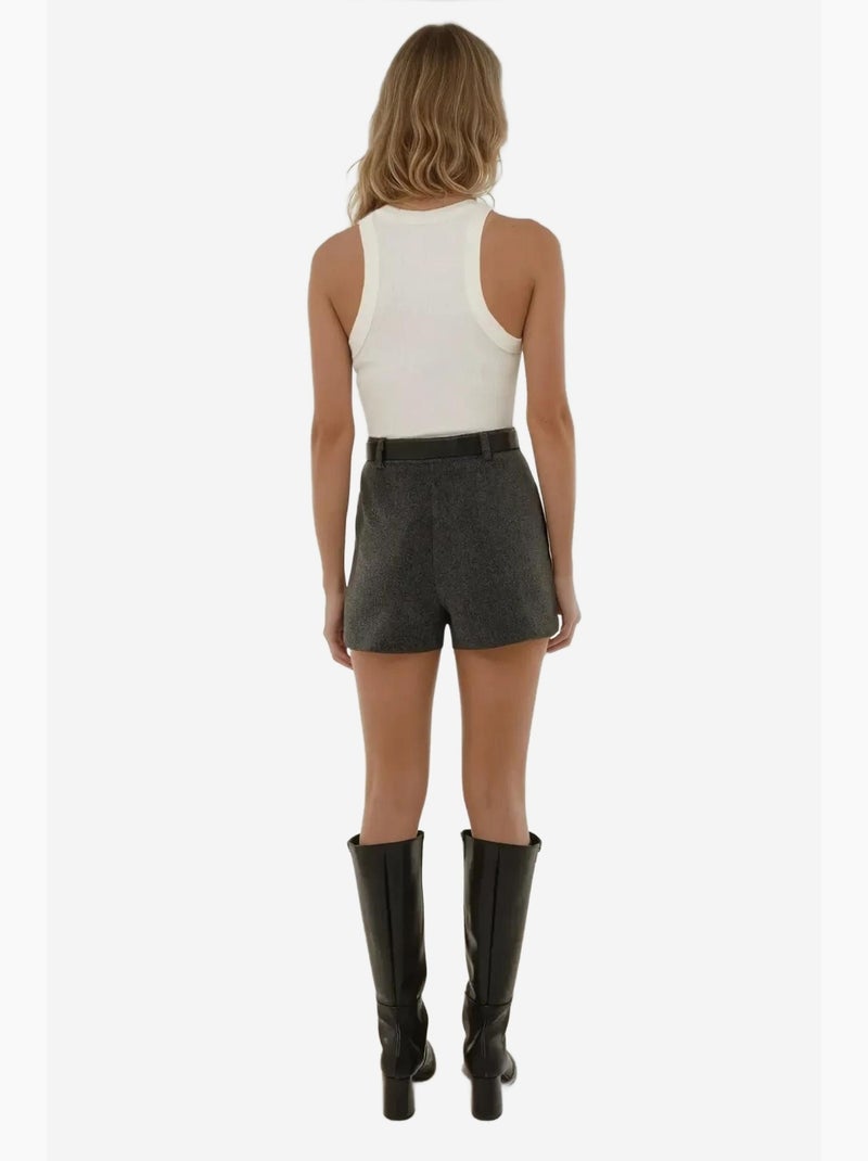 Mini-jupe taille haute hiccup Gris - Kiabi