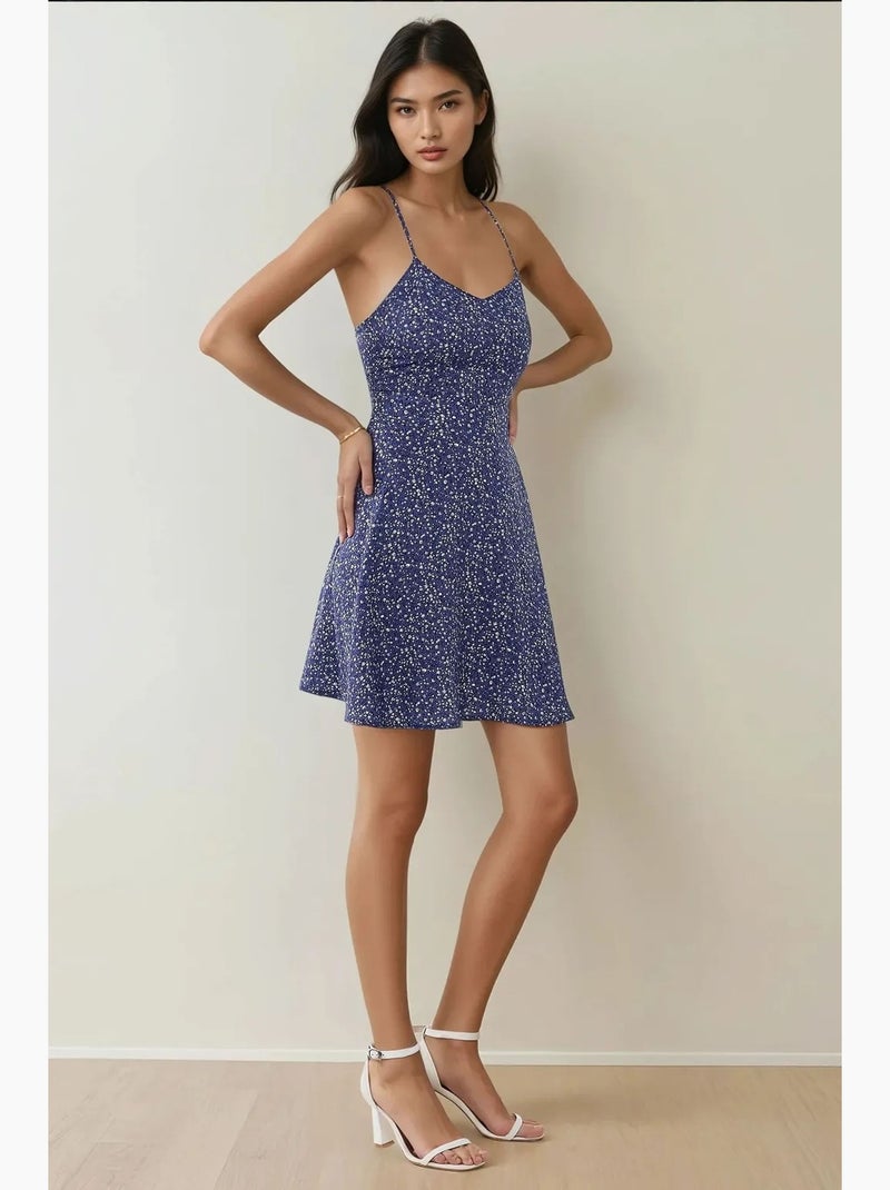 Mini-jurk met bloemenpatroon hiccup Blauw - Kiabi