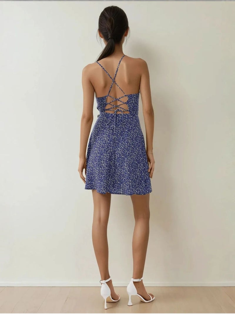 Mini-jurk met bloemenpatroon hiccup Blauw - Kiabi