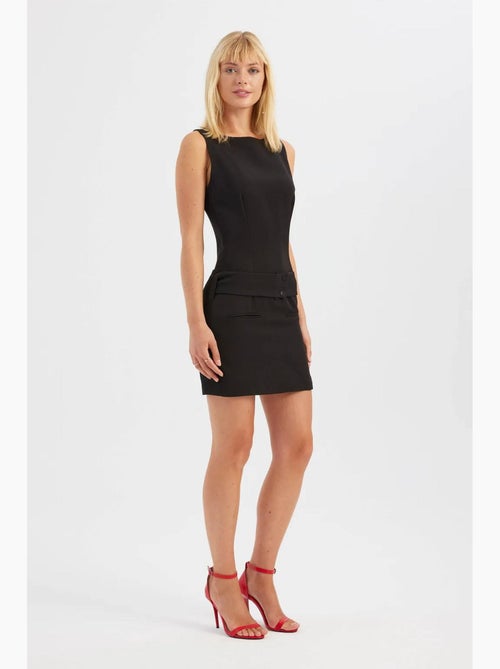 Mini-jurk met boothals en riemdetail hiccup - Kiabi