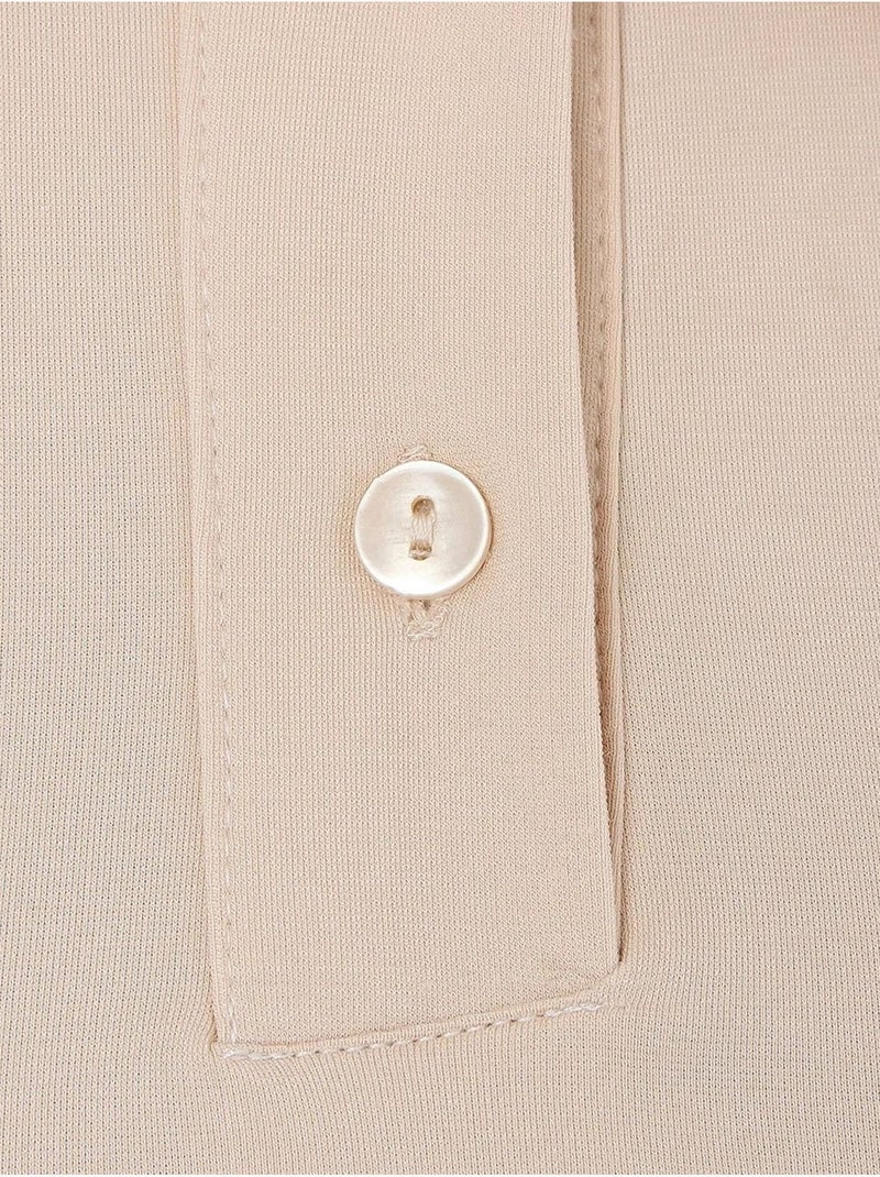 Mini-jurk met knoopdetails hiccup Natuurlijk beige - Kiabi