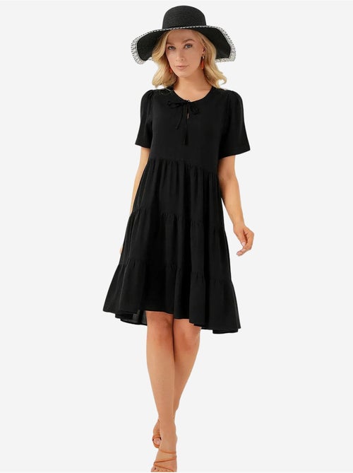 Mini-jurk met korte mouwen bdart - Kiabi Mini-jurk met korte mouwen bdart - Kiabi