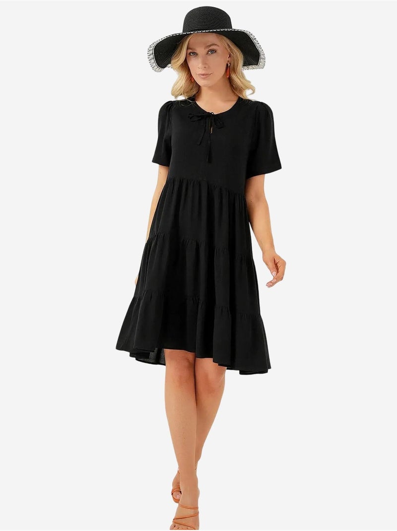 Mini-jurk met korte mouwen bdart Zwart - Kiabi