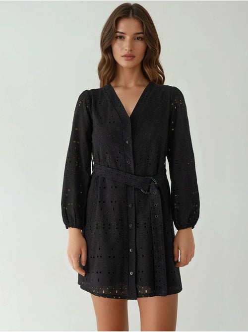 Mini-jurk met print en v-hals pika collection hiccup - Kiabi Mini-jurk met print en v-hals pika collection hiccup - Kiabi