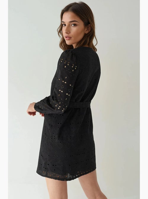 Mini-jurk met print en v-hals pika collection hiccup - Kiabi Mini-jurk met print en v-hals pika collection hiccup - Kiabi