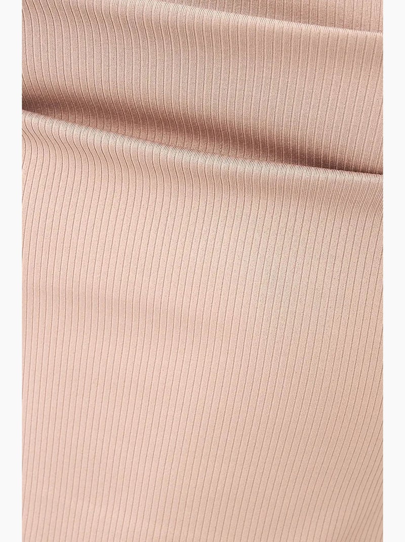 Mini-jurk met rimpeling en vierkante hals hiccup Beige - Kiabi