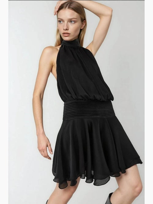 Mini-jurk met textuur en col hiccup - Kiabi Mini-jurk met textuur en col hiccup - Kiabi