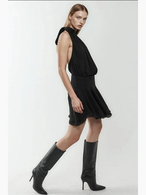 Mini-jurk met textuur en col hiccup - Kiabi Mini-jurk met textuur en col hiccup - Kiabi