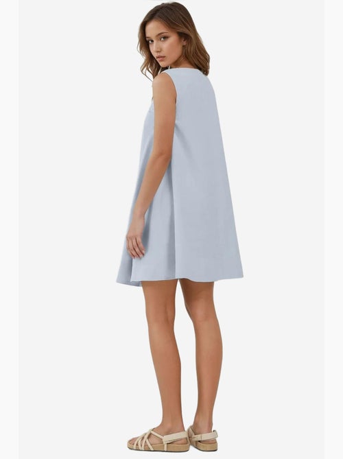 Mini-jurk met u-hals en a-lijn hiccup - Kiabi Mini-jurk met u-hals en a-lijn hiccup - Kiabi