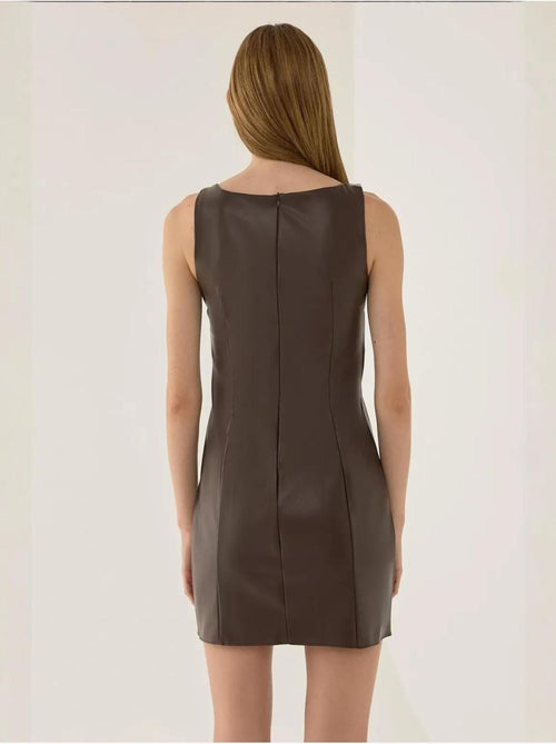 Mini-jurk van imitatieleer hiccup - Kiabi Mini-jurk van imitatieleer hiccup - Kiabi
