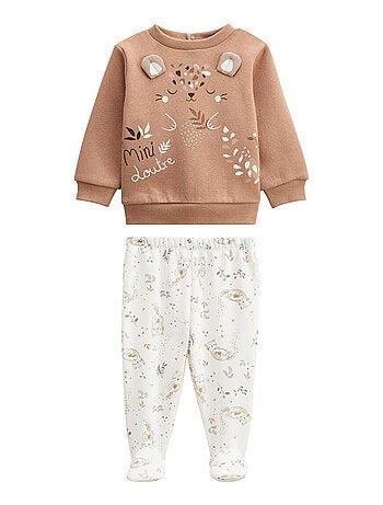 Mini loutre babyset: sweatshirt en fleecebroek