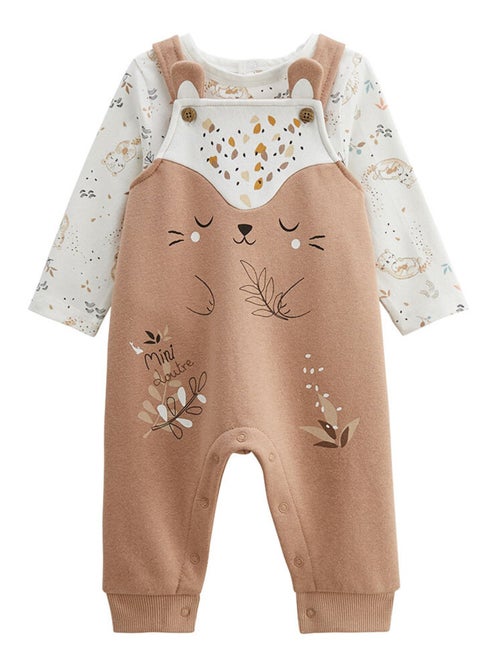 Mini Loutre fleece babyoveralls en t-shirtset - Kiabi