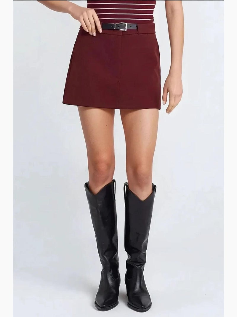 Mini rechte skorts hiccup Bordeauxrood - Kiabi