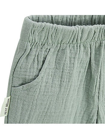 Mini rêve babyset: t-shirt en short van katoenen gaas.