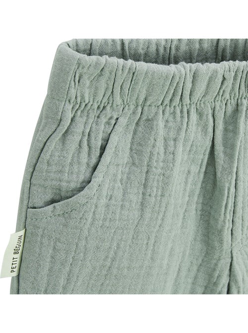 Mini Rêve babyset: t-shirt en short van katoenen gaas. - Kiabi