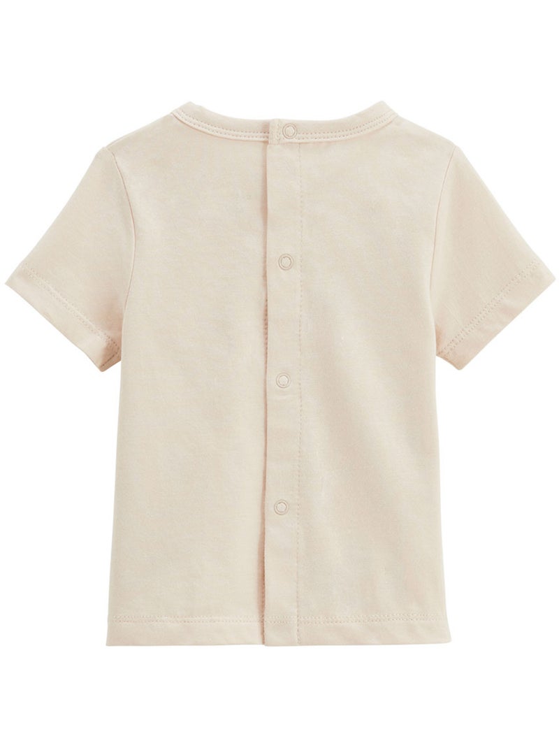 Mini Rêve babyset: t-shirt en short van katoenen gaas. Beige - Kiabi