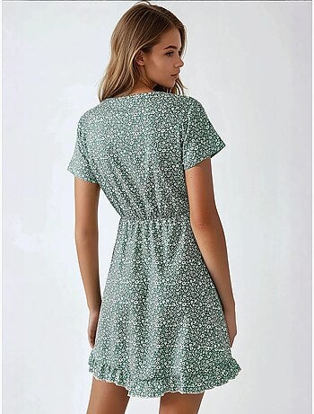 Mini robe à fleurs et col en v hiccup