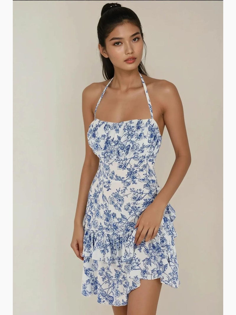 Mini-robe à motifs floraux hiccup Bleu - Kiabi
