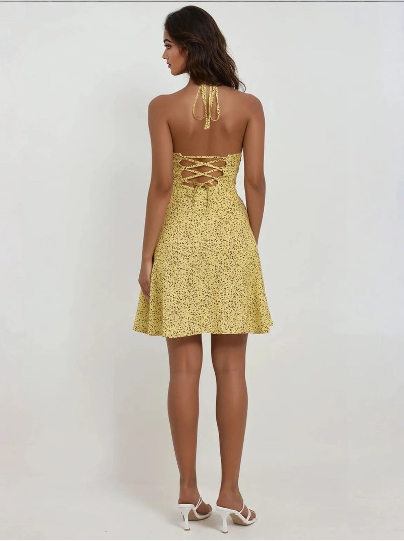 Mini robe à motifs floraux. Hiccup Jaune citron - Kiabi